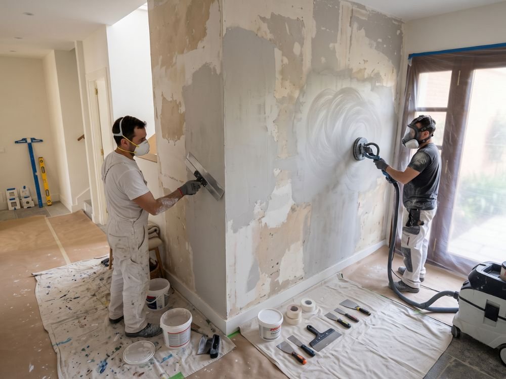 Preparación de pared antes de instalar papel pintado
